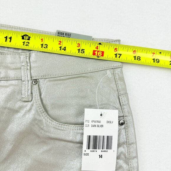 Kut From The Kloth Women's Charlize Fab Ab Cigarette Dark Silver Jeans Sz 14 NWT - Picture 7 of 11